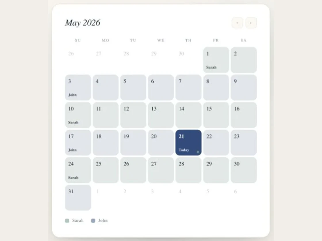 CareCalendar shared family calendar interface for trusted coordination across homes